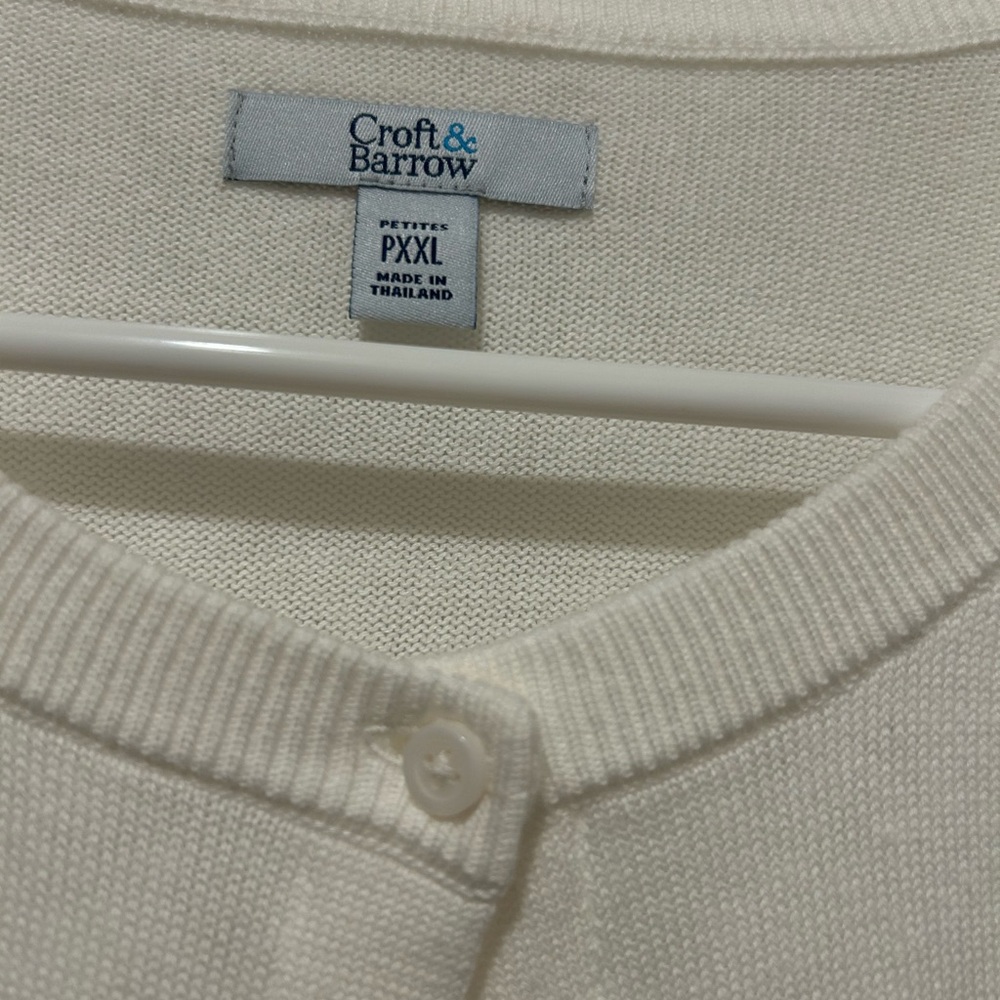 NWOT Croft & Barrow Cream Button-Up Cardigan - Picture 4 of 4